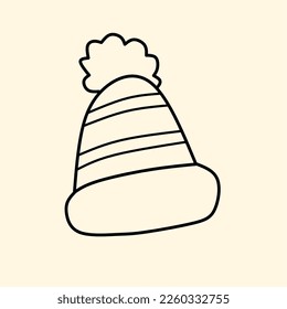 winter hat outline vector editable stroke