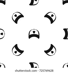 Winter hat pattern repeat seamless in black color for any design. Vector geometric illustration
