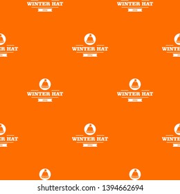 Winter hat pattern vector orange for any web design best