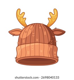 Diseño lindo del reno del sombrero del invierno