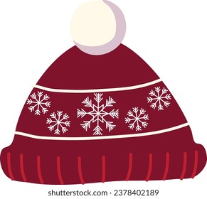 Winter Hat Set Warm Season Clothes. Hygge Autumn and winter pattern border design. Cute and cosy vector seamless repeat banner. Illustration of Winter, Christmas .Vector illustration of Cap.