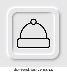Winter hat simple icon vector. Flat design. Neumorphism design.ai