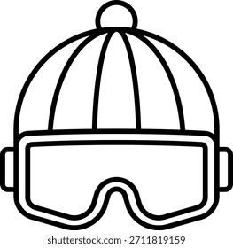 Sombrero de invierno y gafas de esquí