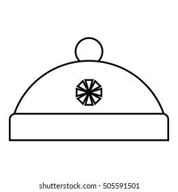 Winter hat with snowflake icon. Outline illustration of winter hat with snowflake vector icon for web