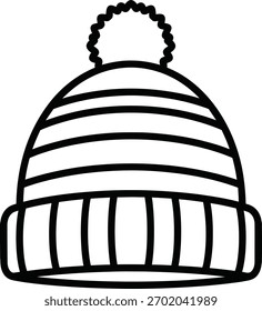 Winter hat with stripes for cold weather fashion
