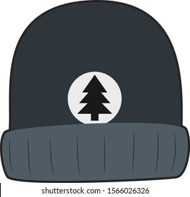 A winter hat, or a toque depending on where you are from. There is a pine tree on it.