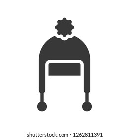 Winter hat vector, Chirstmas related solid design icon