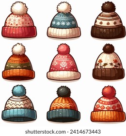 winter hat vector design on white background