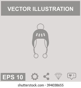 Winter hat vector icon.