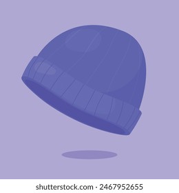 Winter hat vector Icon. Winter cold cap illustration icon. warm 