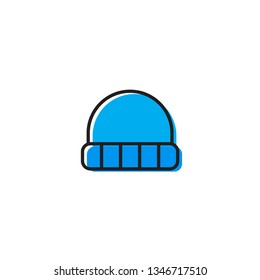 Winter hat vector icon. Emblem isolated on white background. Modern simple icon style for graphic and web design