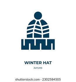 winter hat vector icon. winter hat, winter, hat filled icons from flat autumn concept. Isolated black glyph icon, vector illustration symbol element for web design and mobile apps