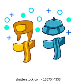 winter hat vector icon illustration. winter Icon concept. flat cartoon style suitable for web landing page, banner, sticker, background