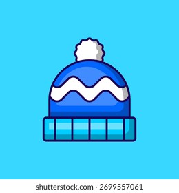 Ilustración De Icono De Vector De Sombrero De Invierno Sobre Fondo Aislado.	