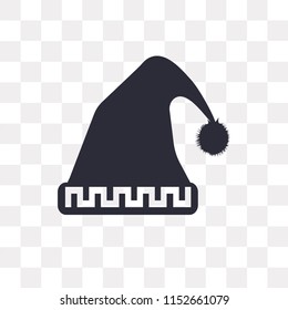Winter hat vector icon isolated on transparent background, Winter hat logo concept