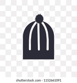 Winter hat vector icon isolated on transparent background, Winter hat logo concept