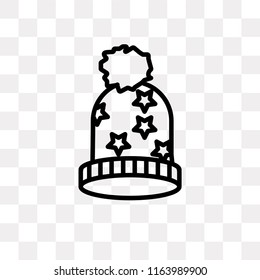 Winter hat vector icon isolated on transparent background, Winter hat logo concept