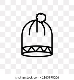 Winter hat vector icon isolated on transparent background, Winter hat logo concept