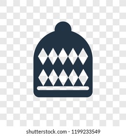 Winter hat vector icon isolated on transparent background, Winter hat transparency logo concept