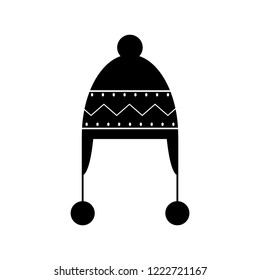 Winter hat vector icon, logo on white background