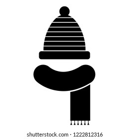 Winter hat vector icon, logo on white background