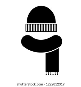 Winter hat vector icon, logo on white background