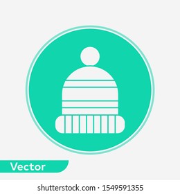 Winter hat vector icon sign symbol