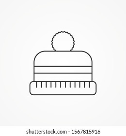 Winter hat vector icon sign symbol