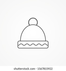 Winter hat vector icon sign symbol