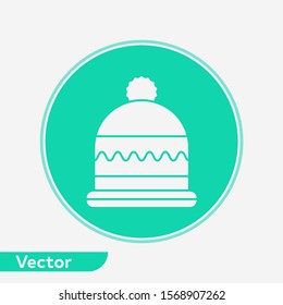 Winter hat vector icon sign symbol