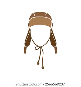 Winter Hat Vector, Knitted Beanies with Ear Flaps and Simple Designs for Seasonal Fashion and Graphics