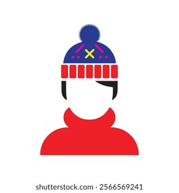 Winter Hat Vector, Knitted Beanies with Ear Flaps and Simple Designs for Seasonal Fashion and Graphics