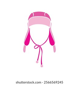 Winter Hat Vector, Knitted Beanies with Ear Flaps and Simple Designs for Seasonal Fashion and Graphics