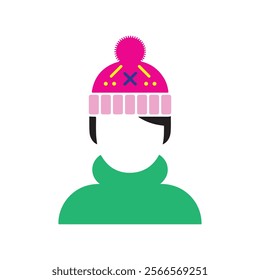 Winter Hat Vector, Knitted Beanies with Ear Flaps and Simple Designs for Seasonal Fashion and Graphics