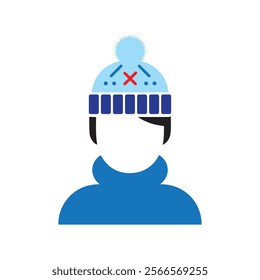 Winter Hat Vector, Knitted Beanies with Ear Flaps and Simple Designs for Seasonal Fashion and Graphics