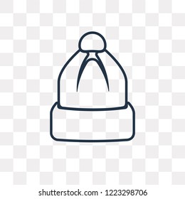 Winter Hat vector outline icon isolated on transparent background, high quality linear Winter Hat transparency concept can be used web and mobile