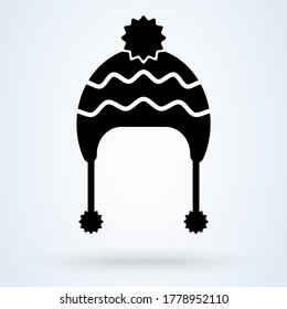 Winter hat. vector Simple modern icon design illustration.