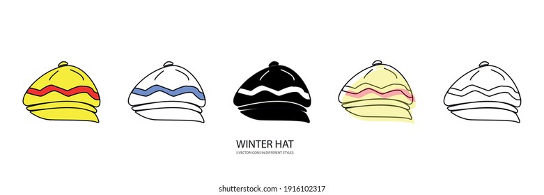 WINTER HAT vector type icon