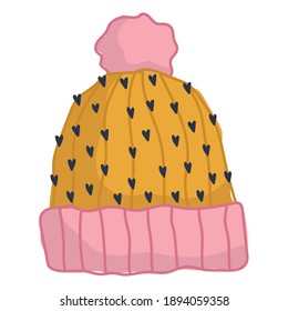 winter hat warm accessory fashion cartoon icon vector illustration
