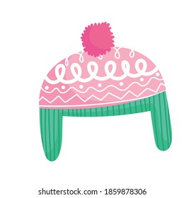 winter hat warm accessory icon isolation vector illustration