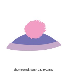 winter hat warm accessory icon white background vector illustration