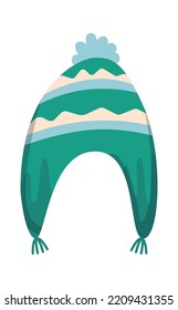 Winter hat wear flat illustration