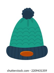 Winter hat wear flat illustration