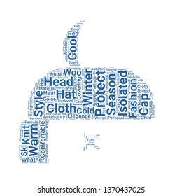 winter hat word cloud. tag cloud about winter hat