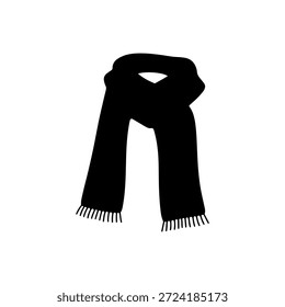Diseño de ilustración plana de Vector de silueta de bufanda de cabeza de invierno.