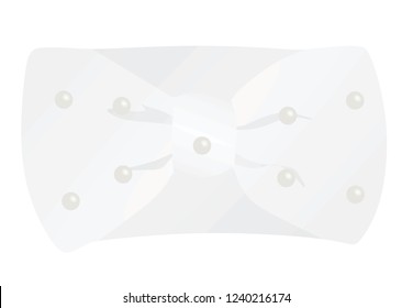 Winter headband. white turban. vector illustration