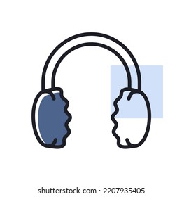 Auriculares de invierno acosan un icono aislado vector. Señal de invierno. Símbolo gráfico del sitio web de viajes y turismo y diseño de aplicaciones, logotipo, aplicación, interfaz de usuario