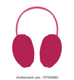 Winter headphones isolated on white background, Vector illustration