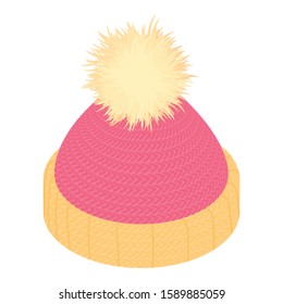 Winter headwear icon. Isometric of winter headwear vector icon for web design isolated on white background
