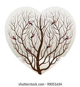 Winter in heart. Vector illustration.